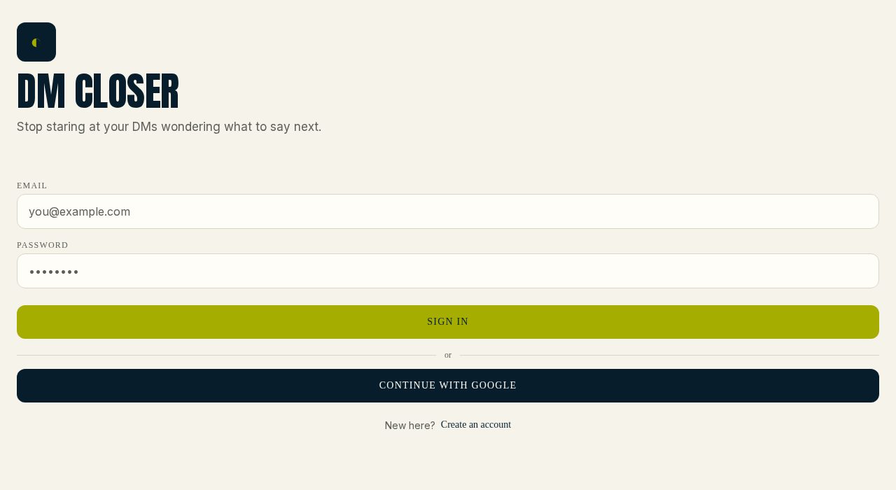 DM Closer — AI-powered DM reply tool